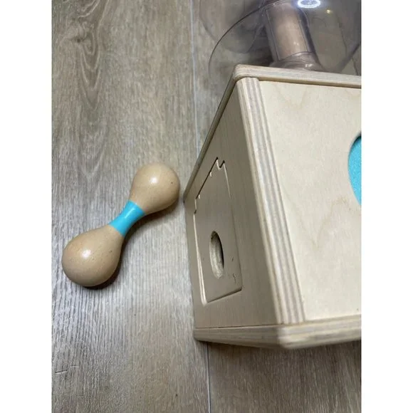 Lovevery Slide and Seek Ball Run tower and wooden rattle set - Picture 4 of 9